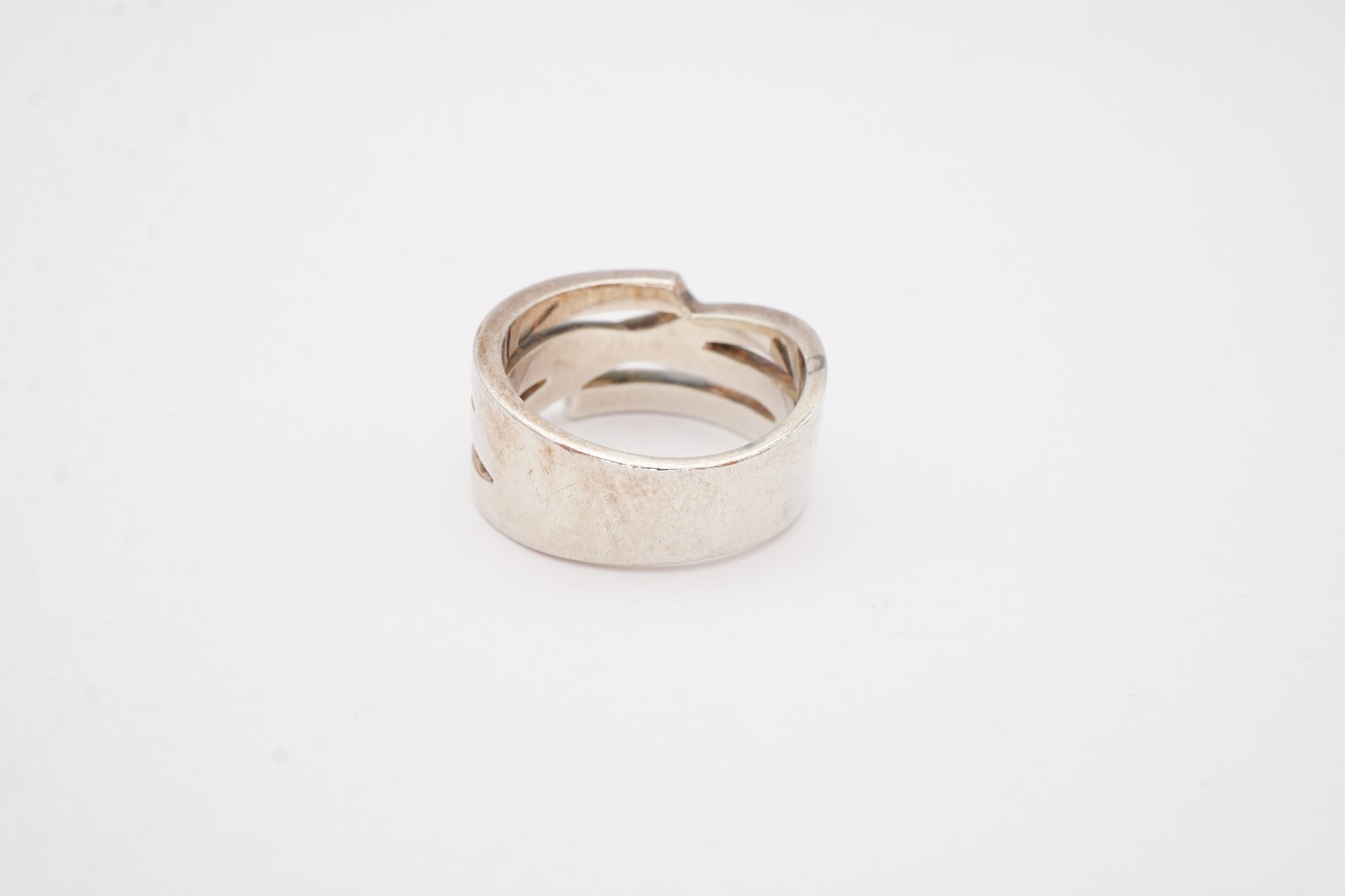Vintage Sterling Silver 925 Ring Size 7.75 Modernist K2