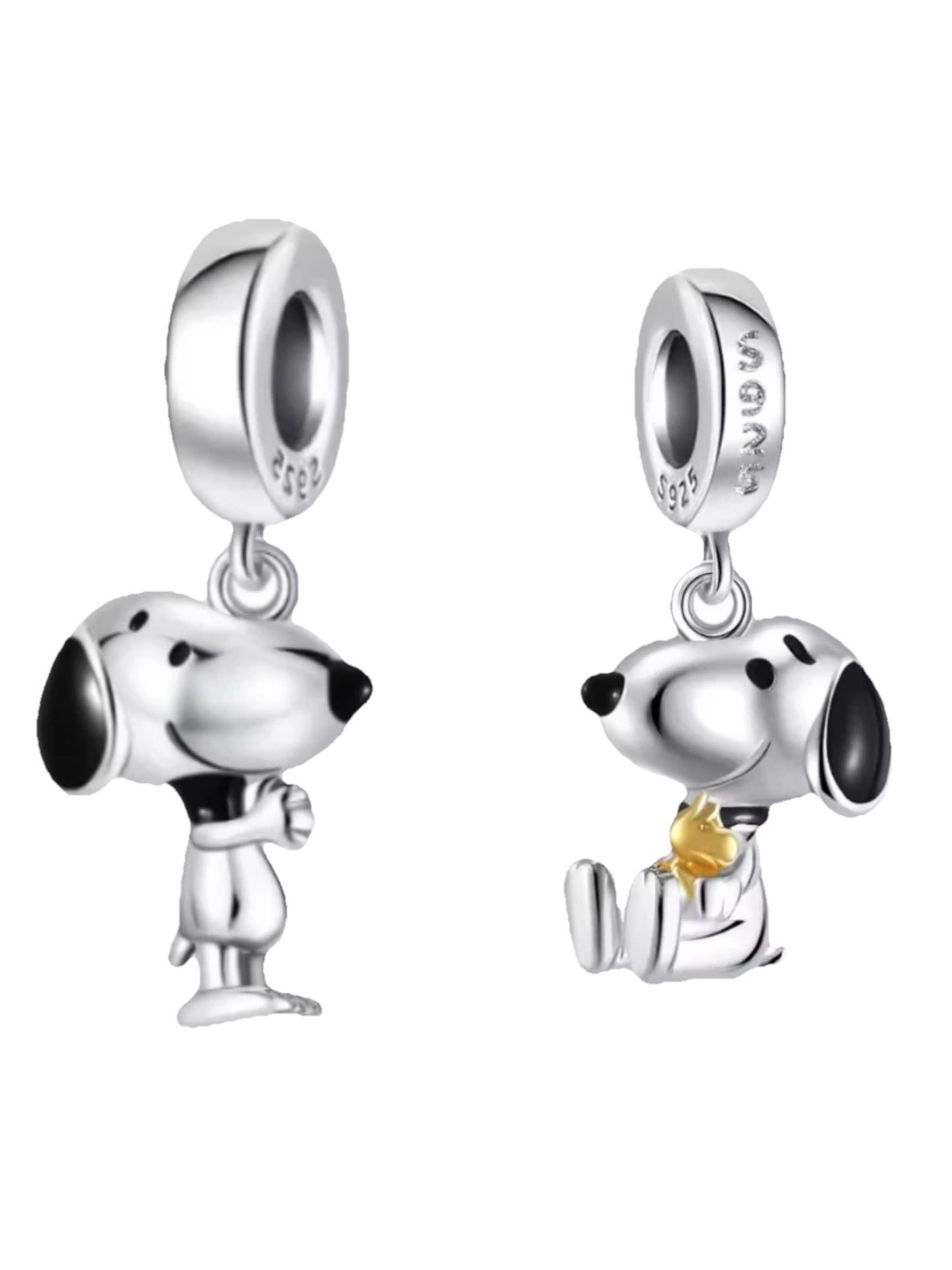 (2 Packs) New Snoopy Couple BBF Pendant Charm Necklace simulated Jewelry Hi Sit