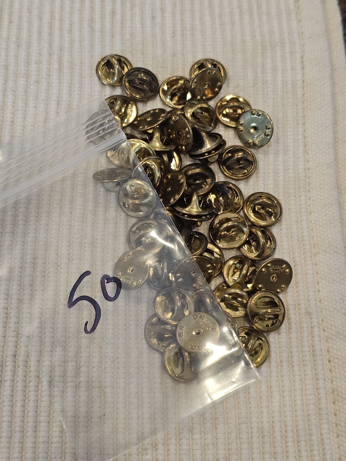 WWII to 1960s 70s Brass Clutch Backs Military Army Pin Badge x50 L@@K!!!