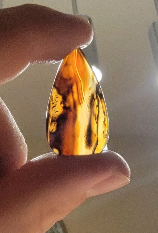 26.75ct Montana Agate Cabochon Translucent w/ Natural Inclusions Polished