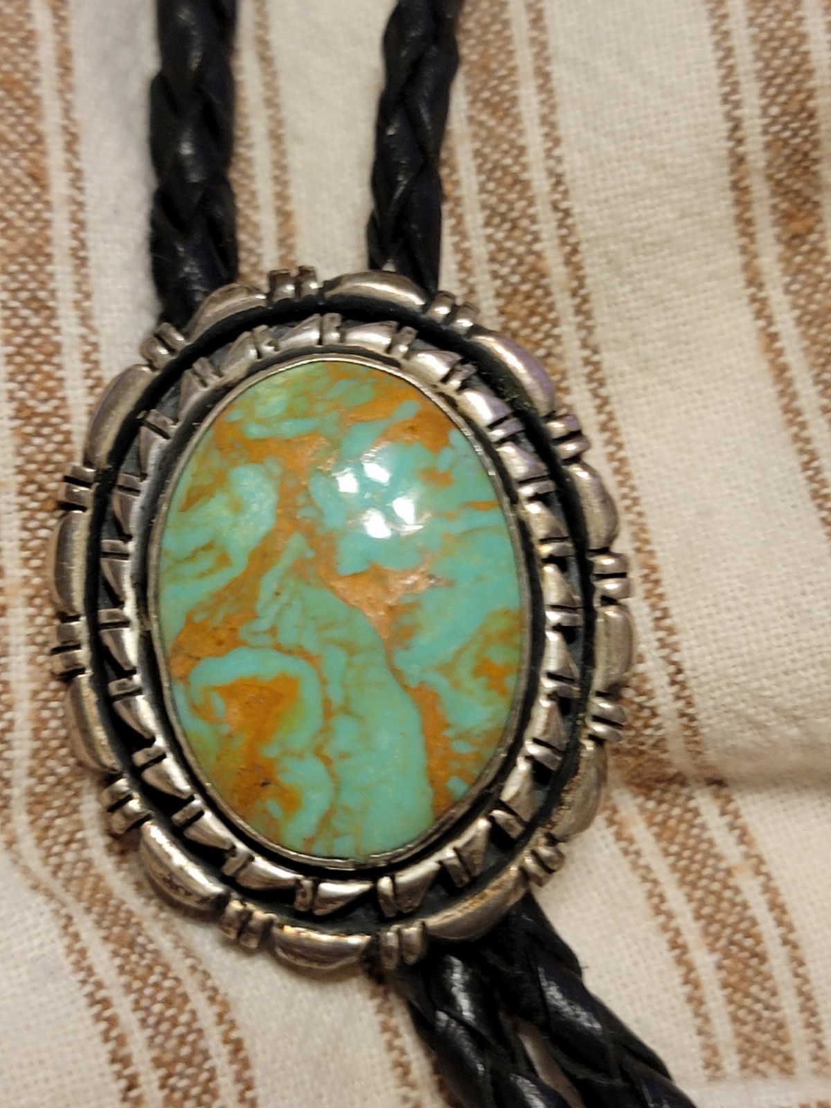 Joseph And Matilda Bolo Tie, Made With Turquoise And Sterling Silver