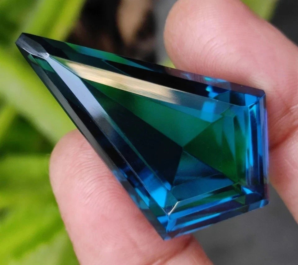 Certified 102 Ct Fancy Shape Londan Blue Topaz Natural Brazilian Loose Gemstone