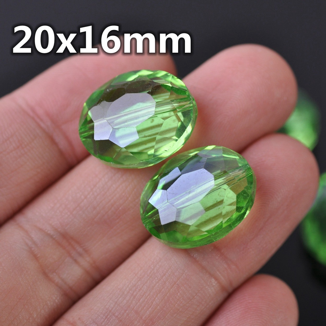 10pcs Oval Faceted 12x9mm 16x12mm 20x16mm Colorful Crystal Glass Loose Beads Lot