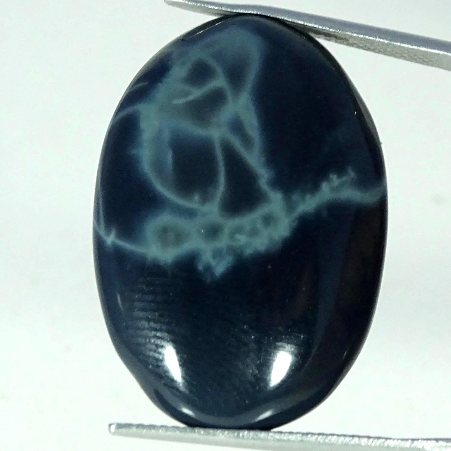 27.40Cts Natural Ultra Spider Web Obsidian Oval Cabochon 21X30X5MM