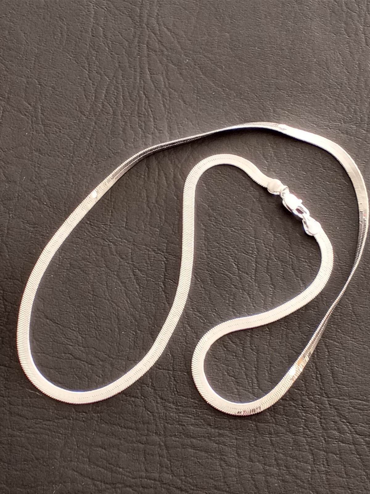 SHARP 925 SILVER PLATED MEN’S WOMEN’S FLAT 4MM HERRINGBONE CHAIN 20″