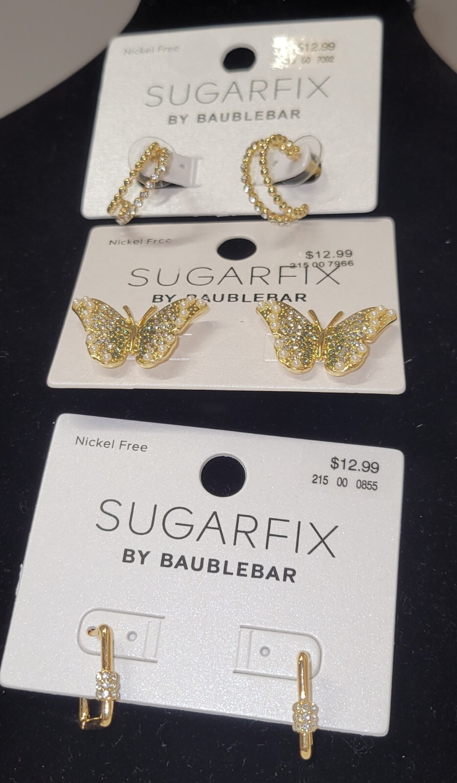 Lot Of 3 Sugar Fix By Baublebar Earrings- Pierced/Post Backing Nickel Free NEW