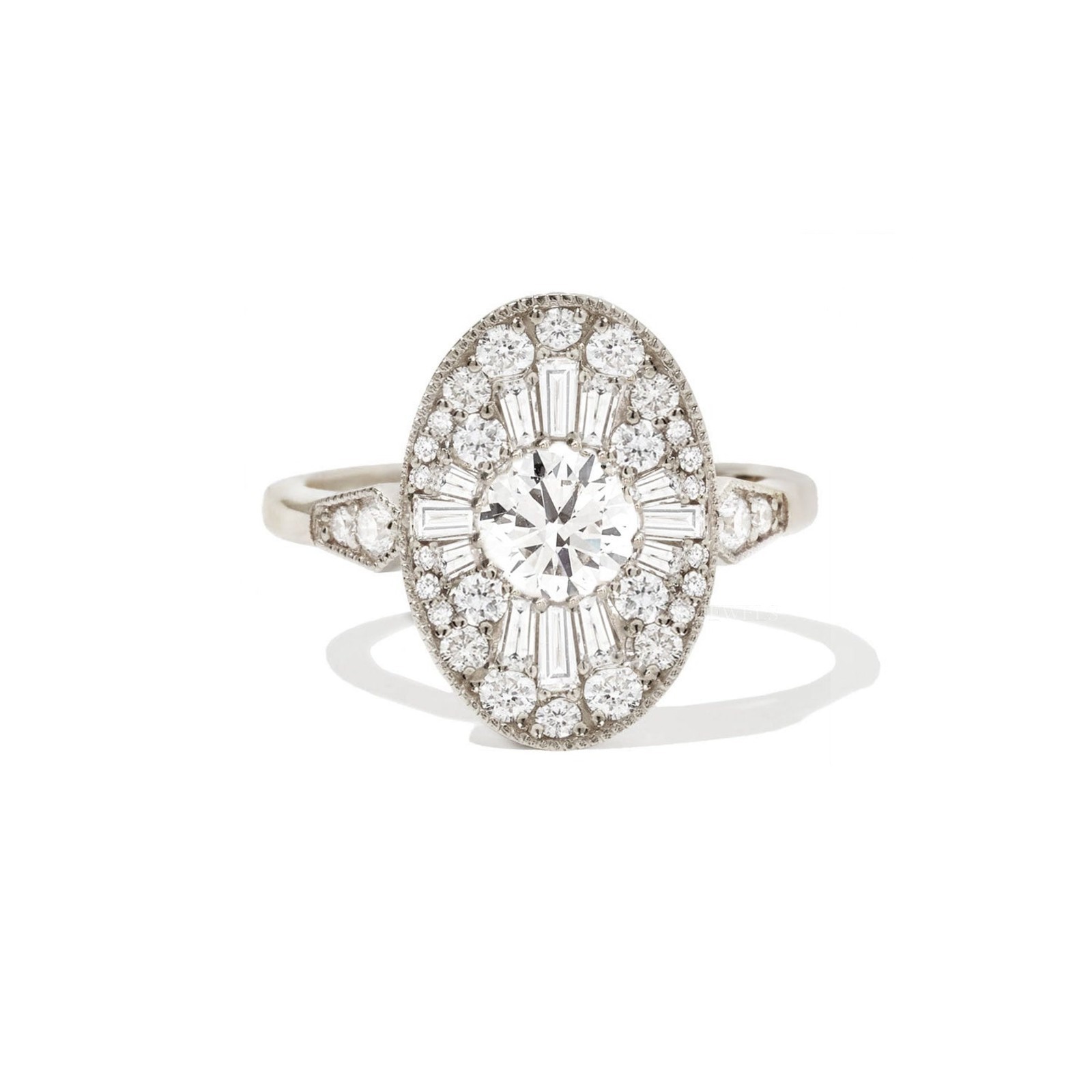 1 CT Round Cut Halo Moissanite Engagement Ring 14K Yellow Gold Plated For Women
