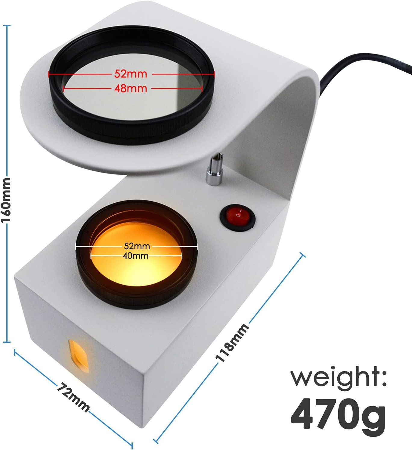 Polariscope LED Light with Glass Rotatable Filters, Jewelry Polarizer Tester Mag