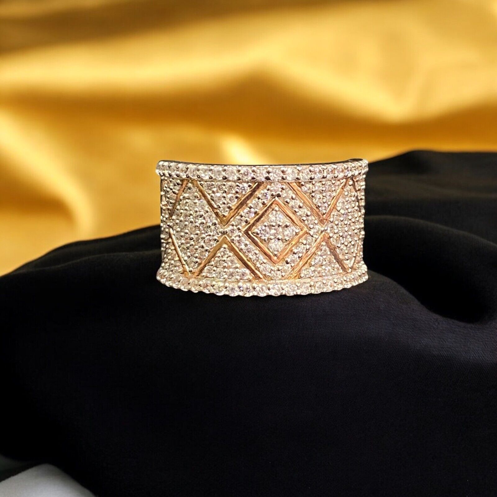 1.45 TCW Round Brilliant Cut Diamonds Micro-Pave Engagement Band Ring 14K Gold