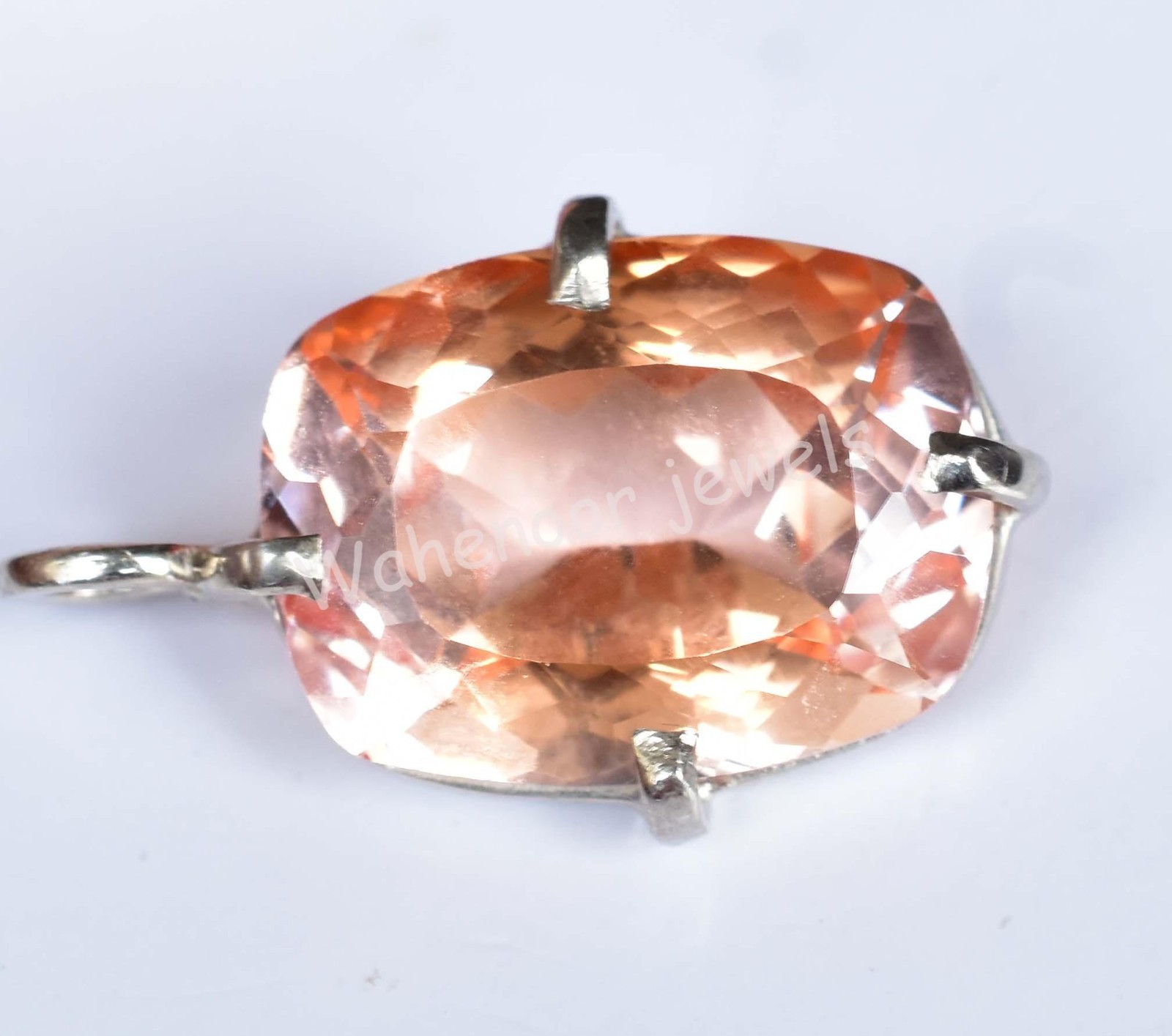 Rare 12 Ct Natural Imperial Topaz Cushion 925 Sterling Silver Pendant Certified