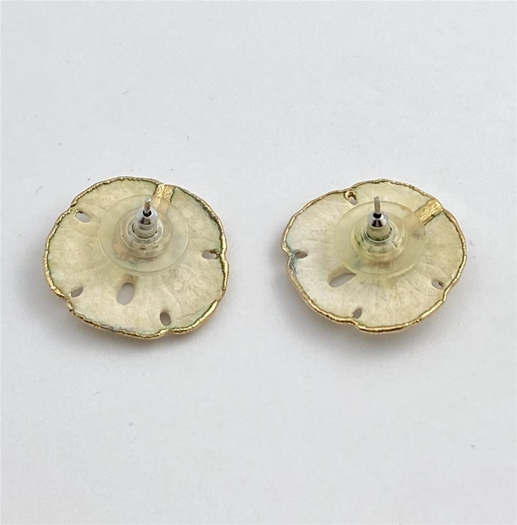 1970’s Vintage Gold Dipped Sand Dollar Post Earrings