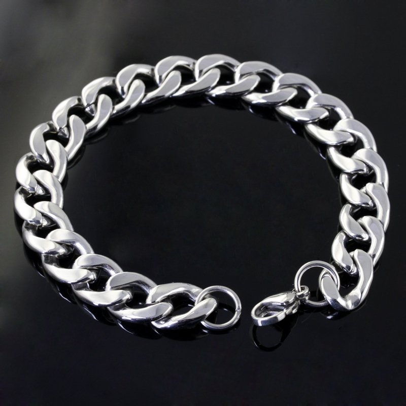 in bulk 5pcs Lot Stainless Steel Men’s Fashion NK Link chain Bracelet 8mm 8.26”