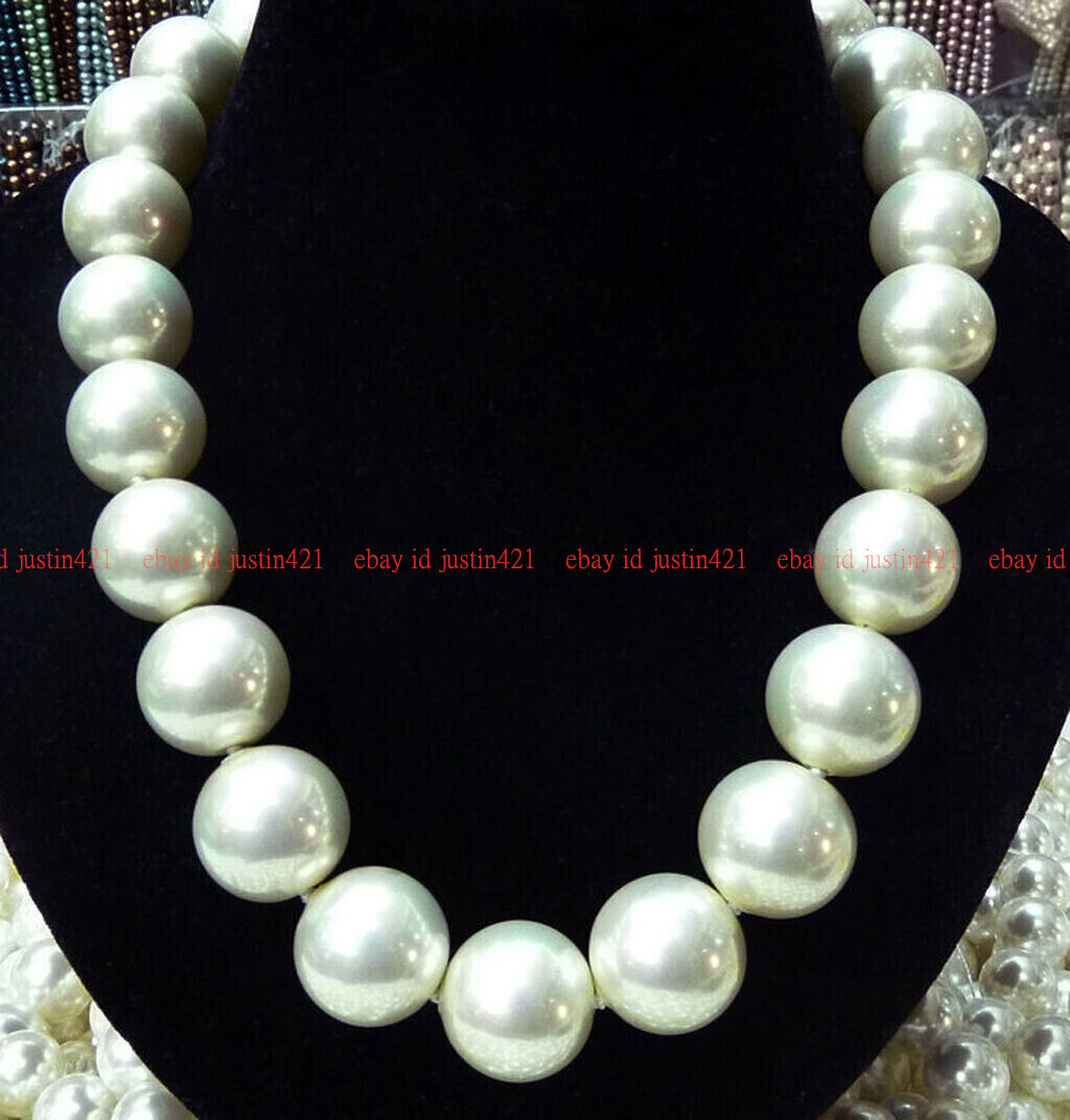 Long 16-56 Inches Rare Huge 20mm White South Sea Shell Pearl Necklace AAA+