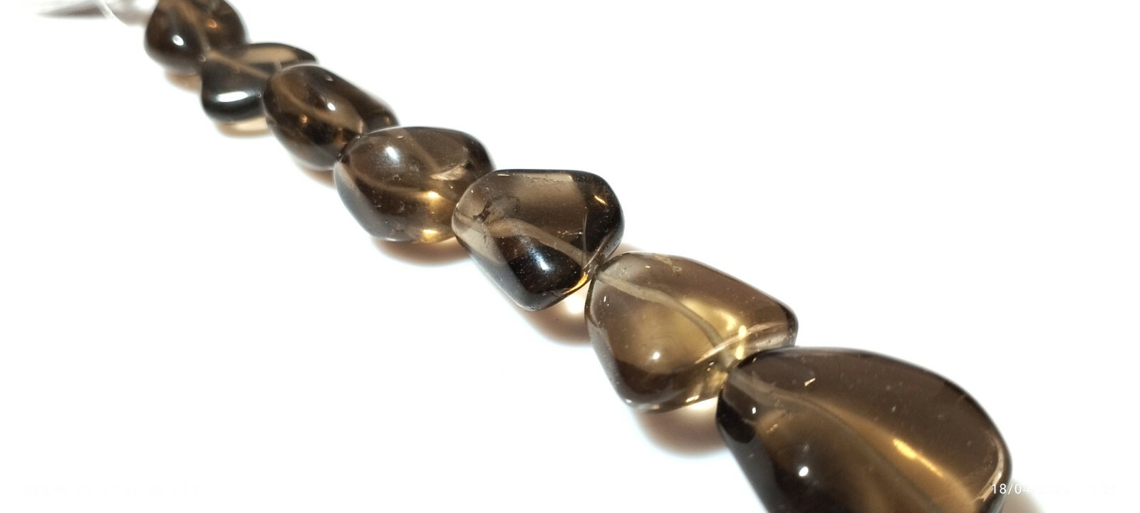 SMOKY QUARTZ NUGGET FREE SIZE SMOOTH TUMBLE JEWERY 7″INCH BRACELET