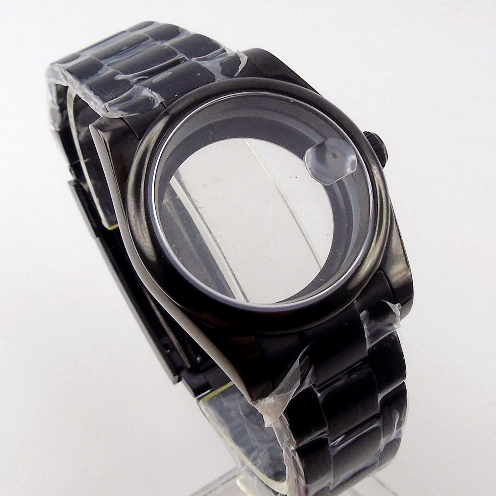 Black PVD 36MM sapphire glass Watch Case fit NH35 NH36 miyota 8215 2836 2824