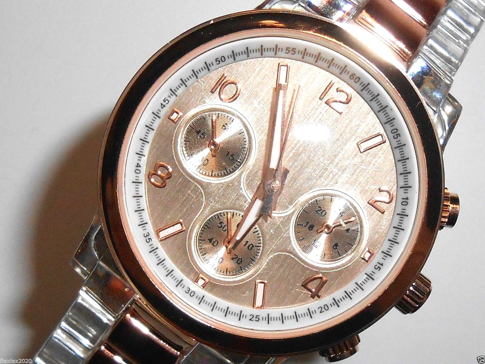 NEW FANCY Women Quartz Wrist Watch Rose Golden Watch Face Crown 3 Hands Resin