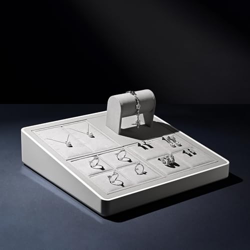 Microfiber 9 Slots Jewelry Pendant Display Tray Travel Modular Jewelry P13512