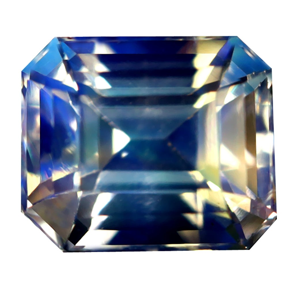 1.31 ct Phenomenal Octagon (6.91 x 5.85 mm) Unheated Rainbow Moonstone Gemstone