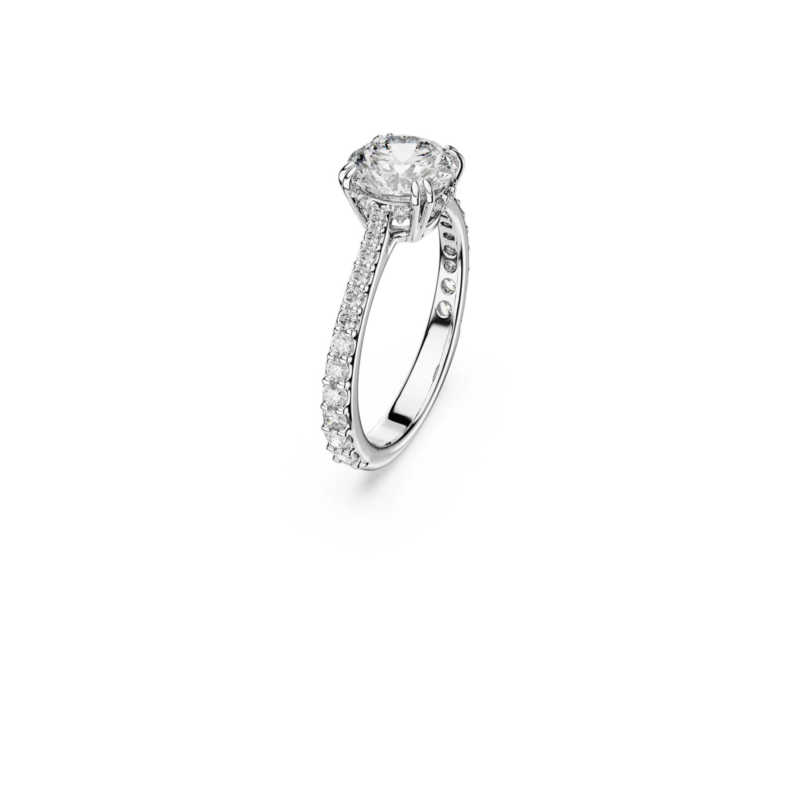 Swarovski Stilla Cocktail Ring Round Cut Pavé White, SIZE 6, 7, 8 NEW.