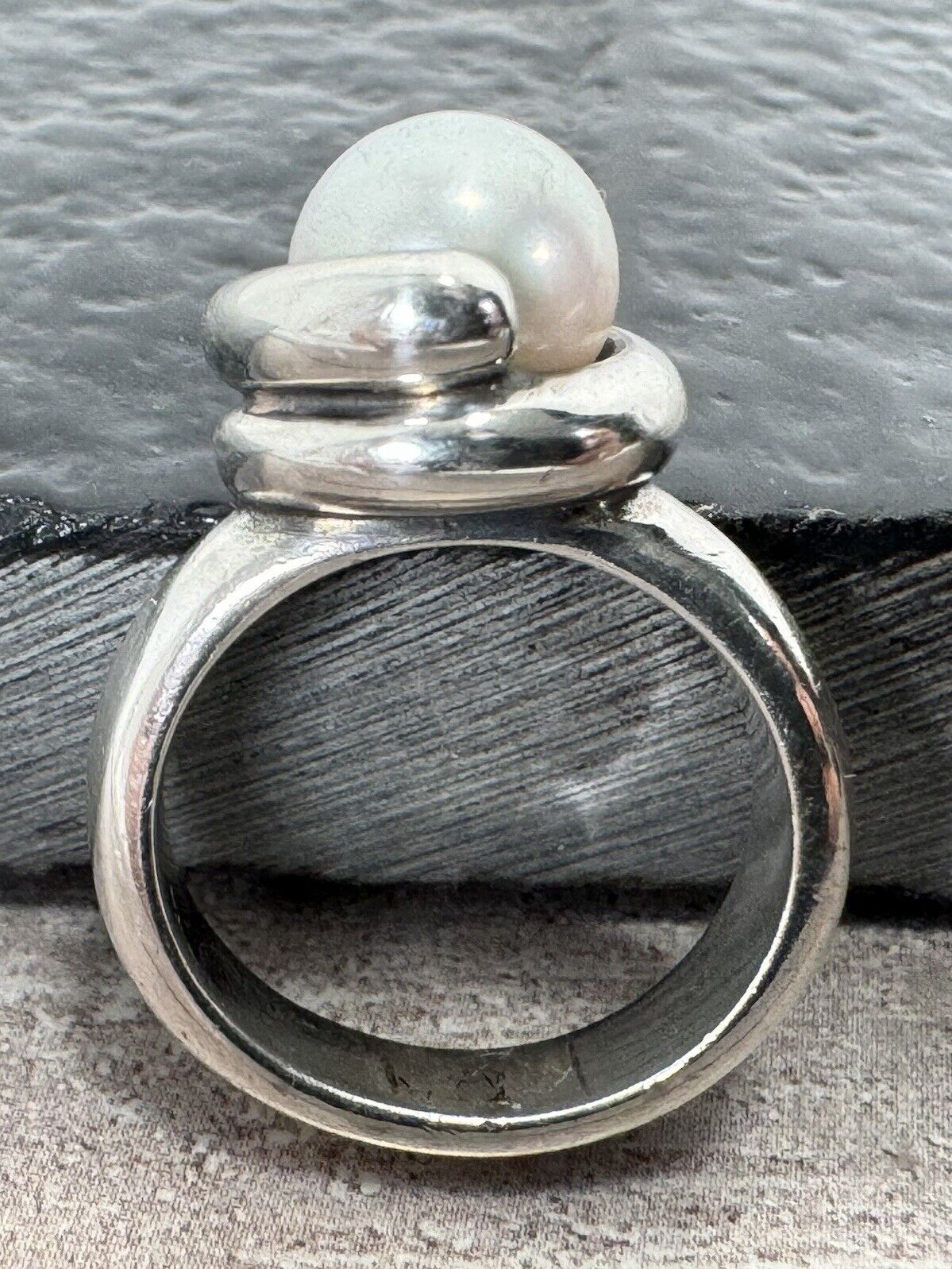 Retired James Avery 925 White Pearl Wrap Ring 8.4 Grams ~ Sz 4.25