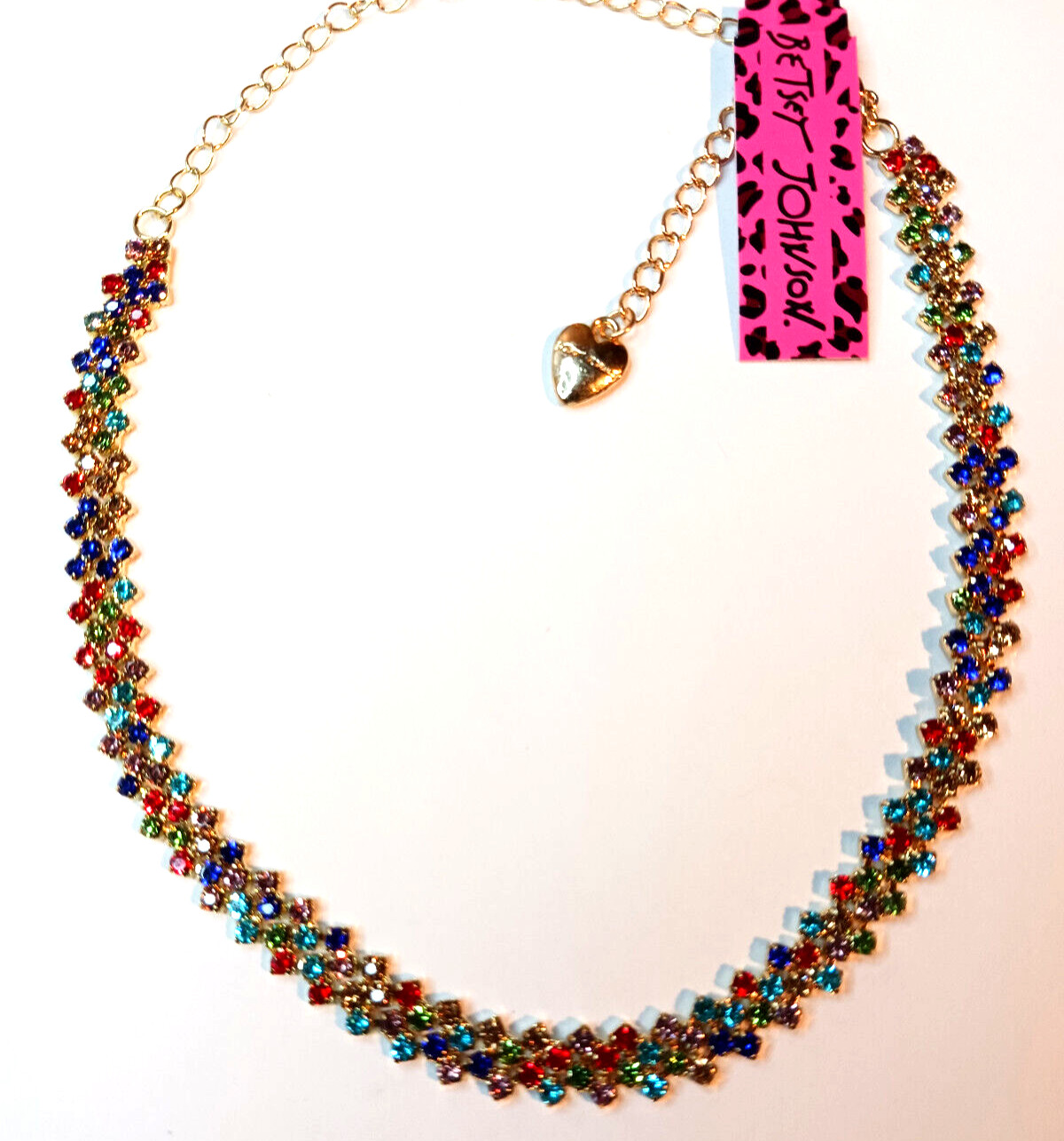 Diva Edgy COLORFUL Rhinestone CHOKER Betsey Johnson HIP HOP Night Club Necklace