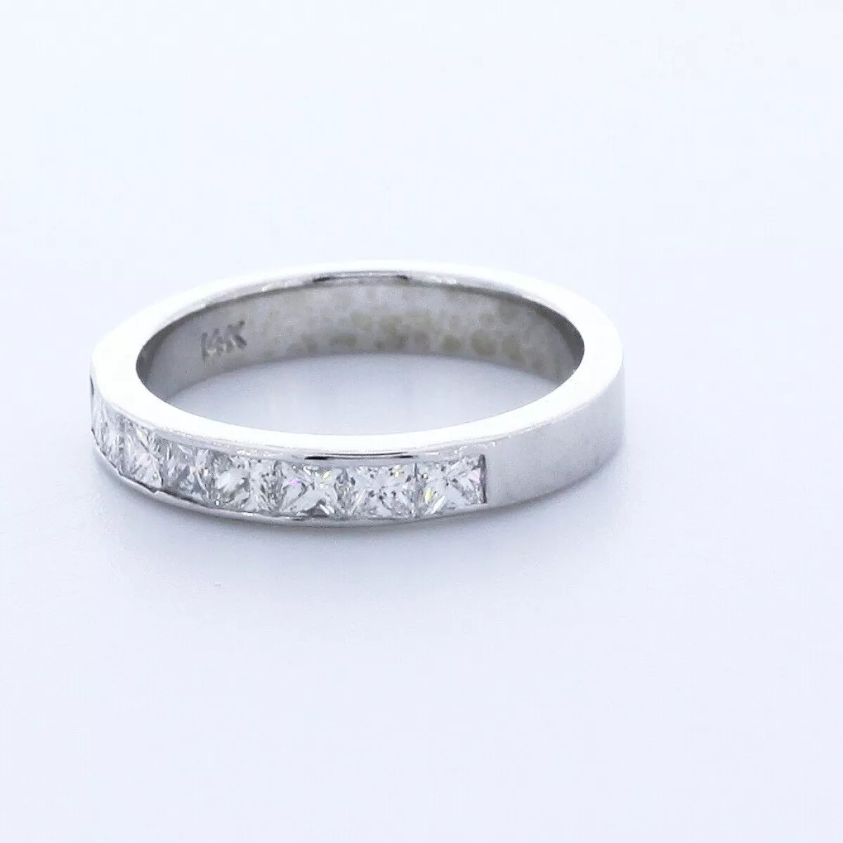 Classic Wedding Band 14K White Gold 1.60 Carat Princess Lab-Grown Diamond D VVS1