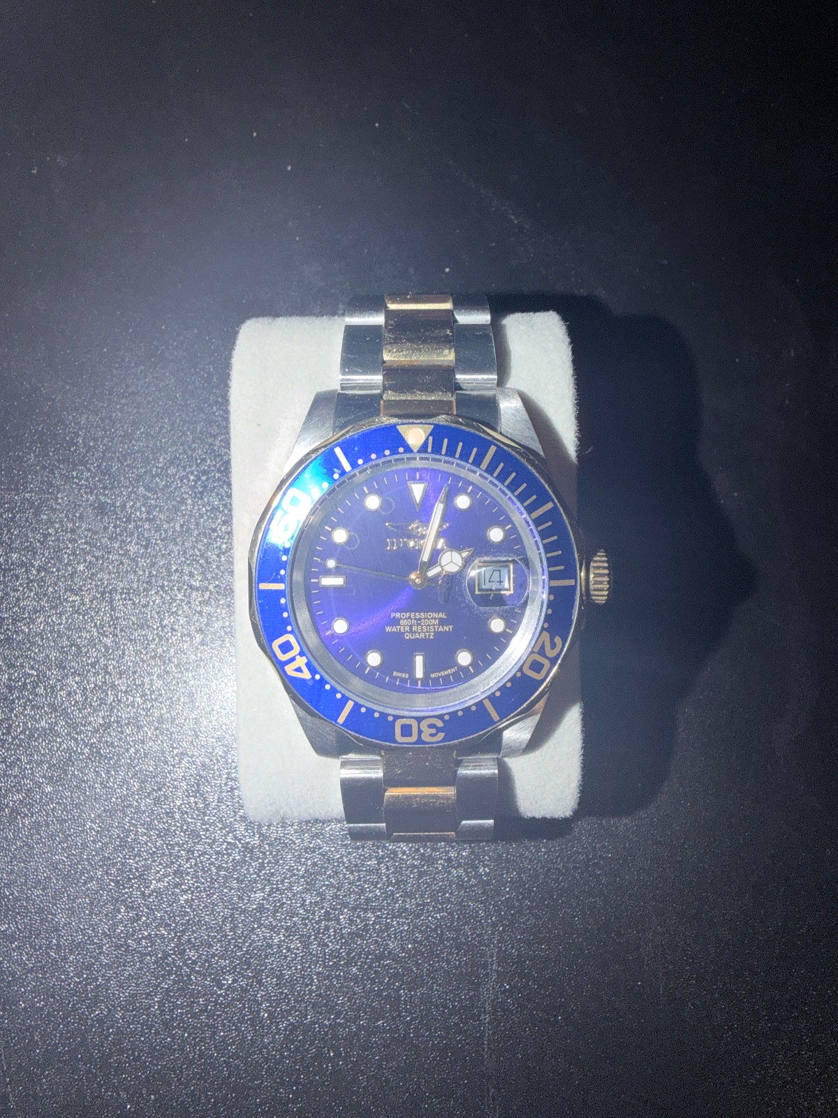 Invicta Pro Diver 9310A Blue Dial Two Tone Stainless Steel Wrist Watch for Men