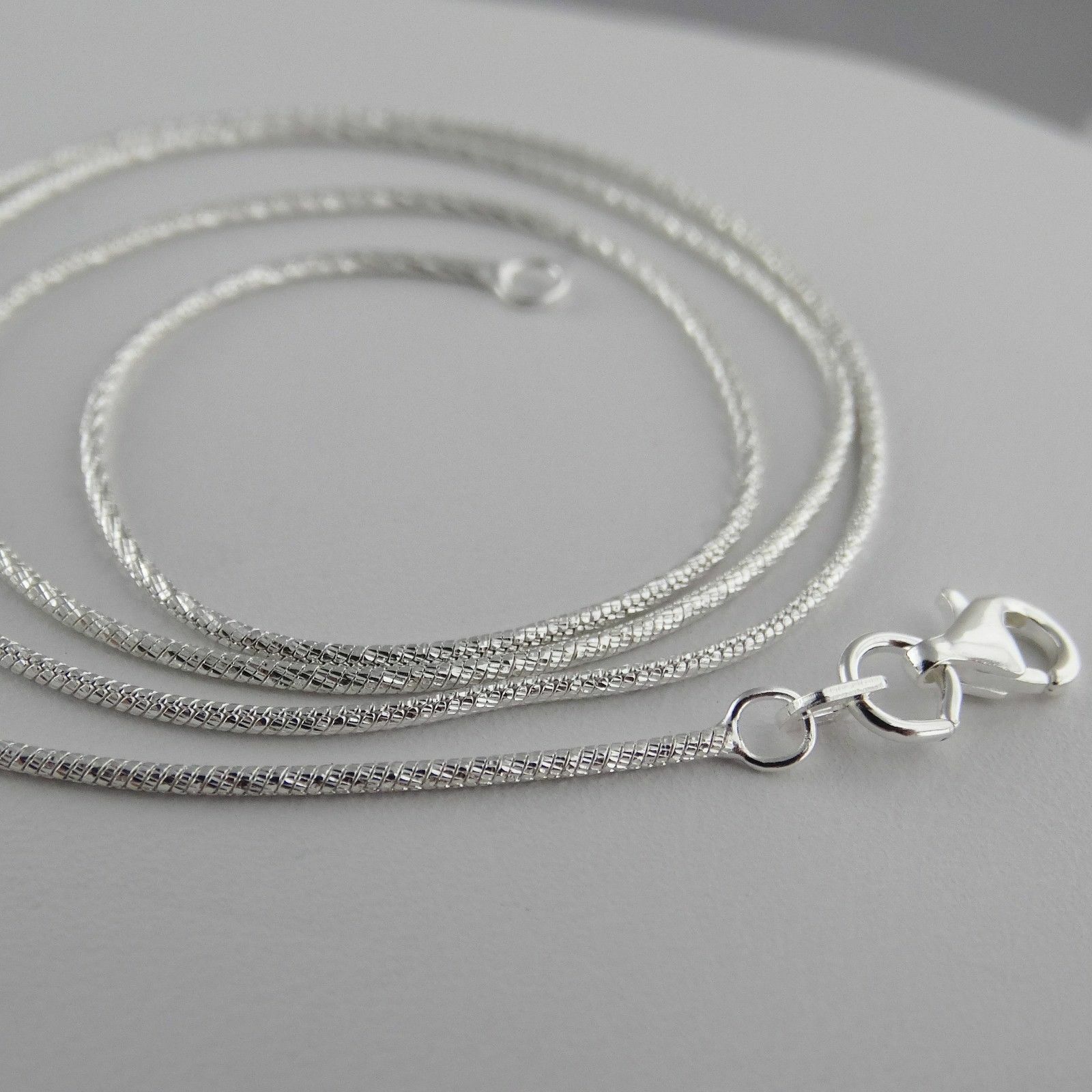 1mm Diamond-Cut Snake Chain Necklace – 925 Sterling Silver – High Shine Finish