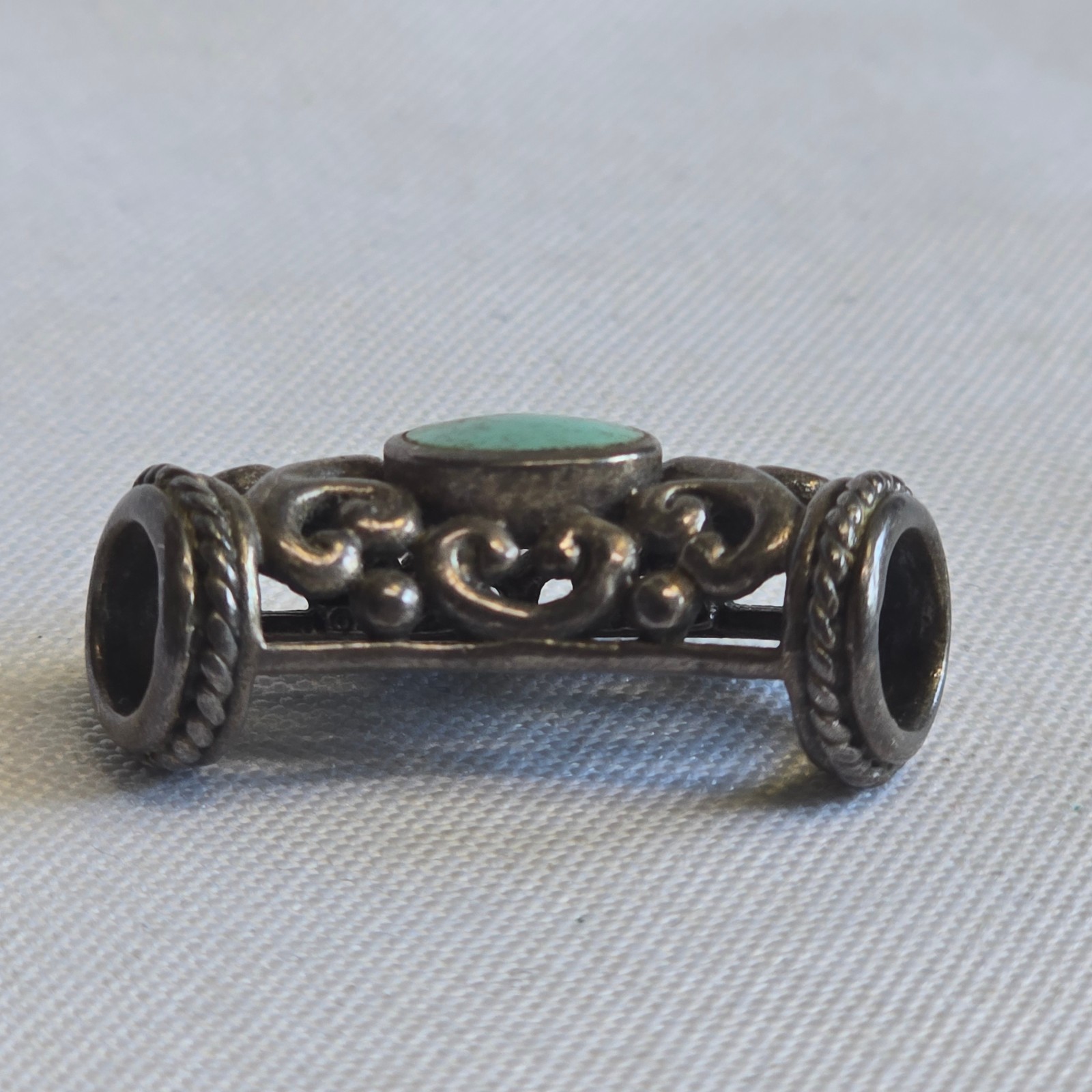 Sterling Silver Slider Charm 8.05g Fine Jewelry Turquoise look *READ*