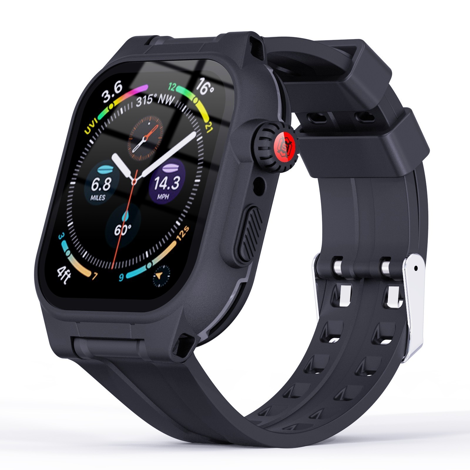 For Apple Watch Series 11 10 9 8 7 6 5 4 3Military iWatch Band Strap+Rugged Case