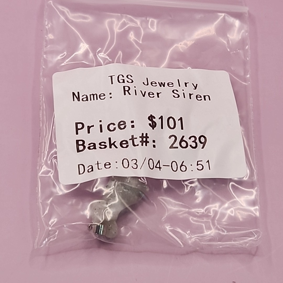 NEW TGS Jewelry River Siren Frenchie Dog Shapped Crystal Necklace Charm