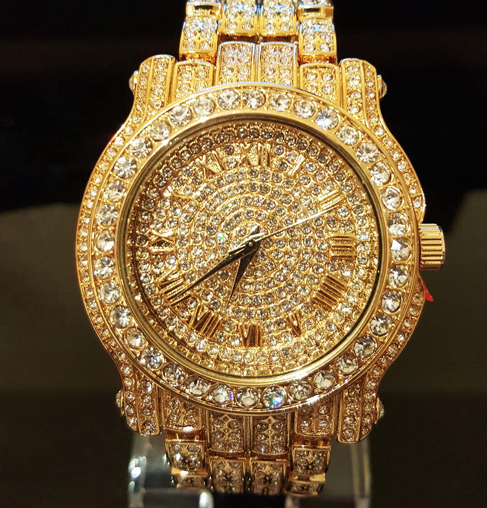 Men Hip Hop Iced Gold PT Rapper’s Bling Luxury Lab Diamond Clubbing Metal Watch