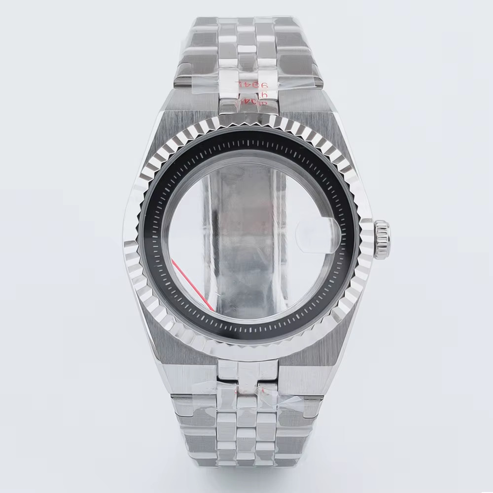 40Mm Silver Watch Case Sterile Sapphire Glass Fit NH34 NH35 NH36 NH38 NH72 ETA 2