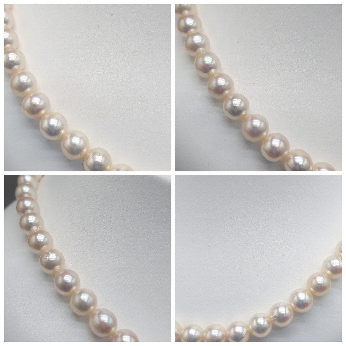 Akoya Genuine Pearl Necklace 8-8.5mm Pale White Pink Luster From Japan