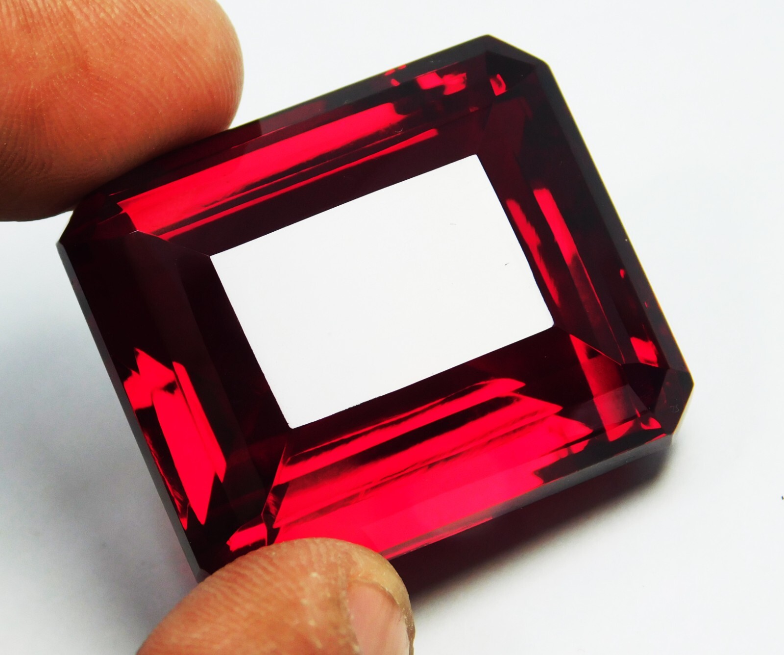Natural Rare Almandine Red Garnet 142.30 Ct Certified Emerald Cut Loose Gemstone