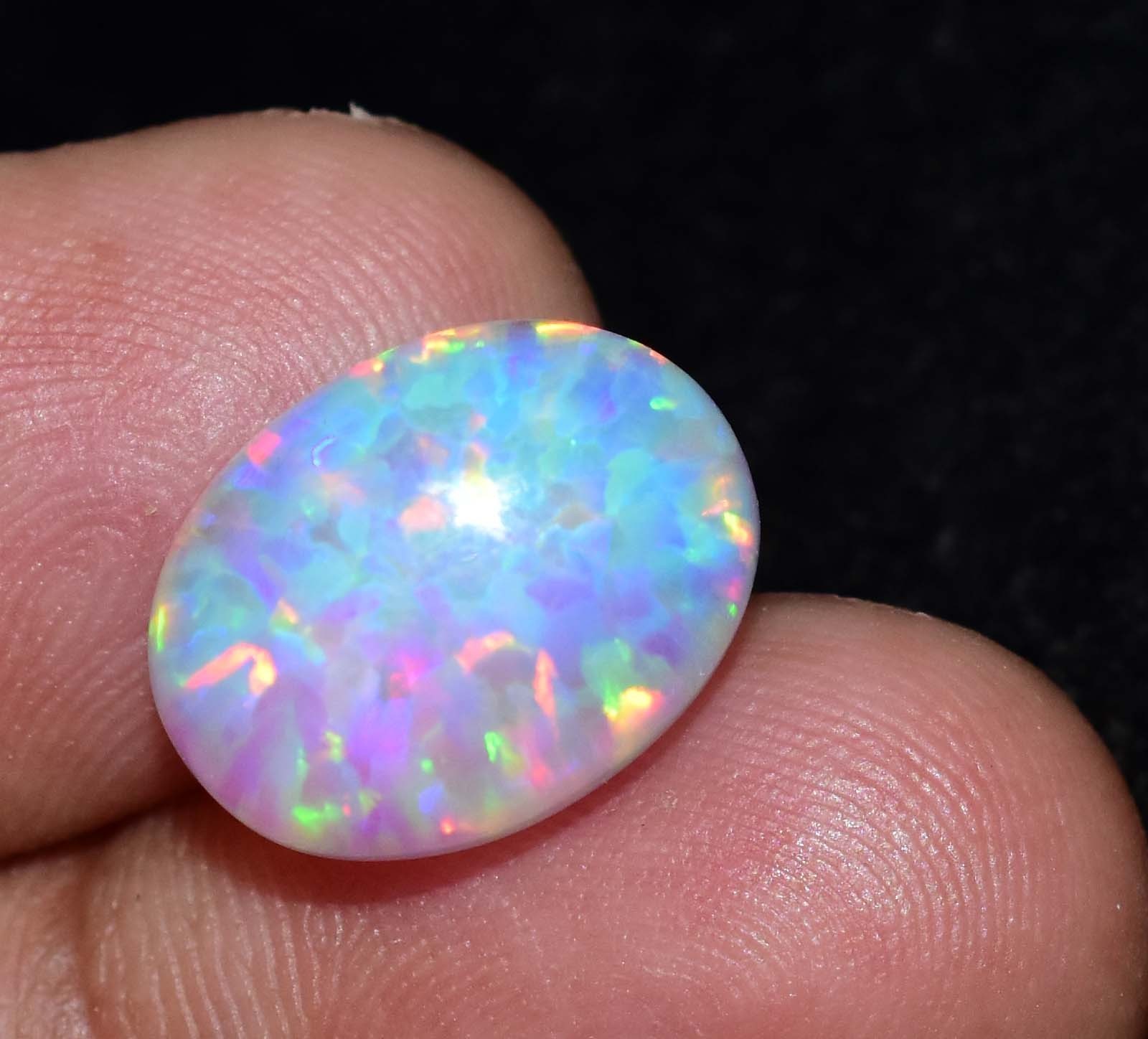 6.85 Ct Natural Ethiopian Fire Opal Certified Play of Color Untreated Gemstone