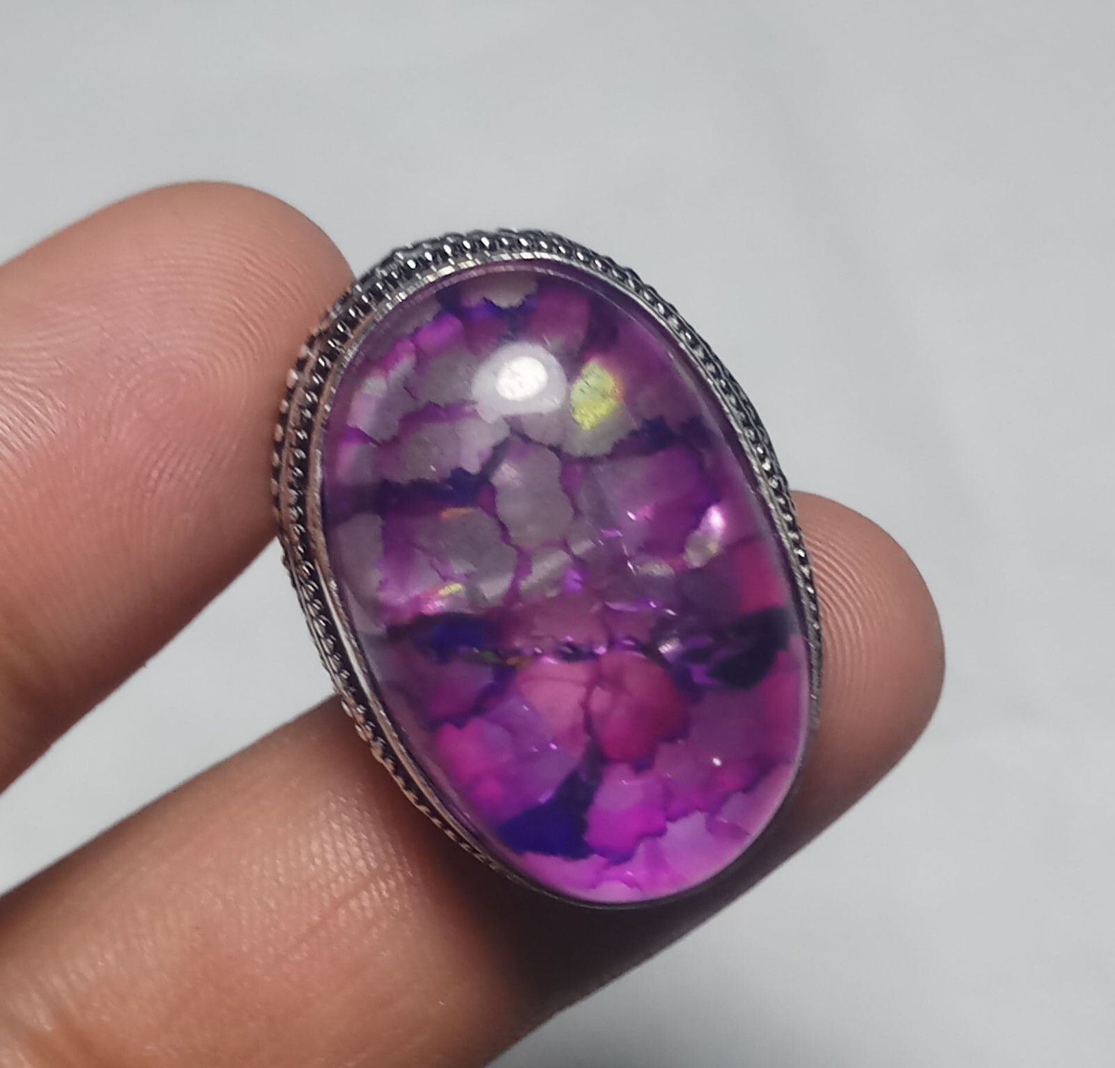 Amethyst Creak Crystal Gemstone Fashion Jewelry Ring 75 Carat Size 6.5″ A6655