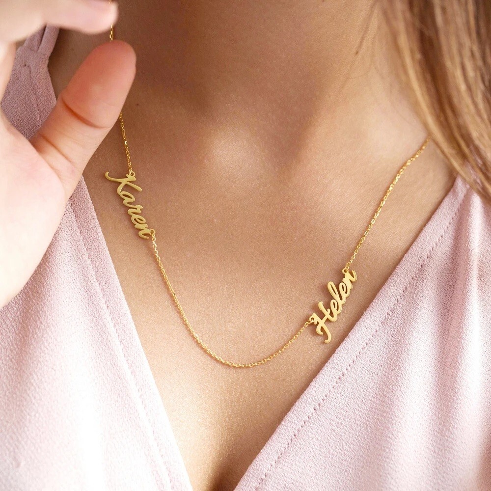 Multiple Custom Name necklace Personalized Pendant Stainless Steel Jewelry Gift