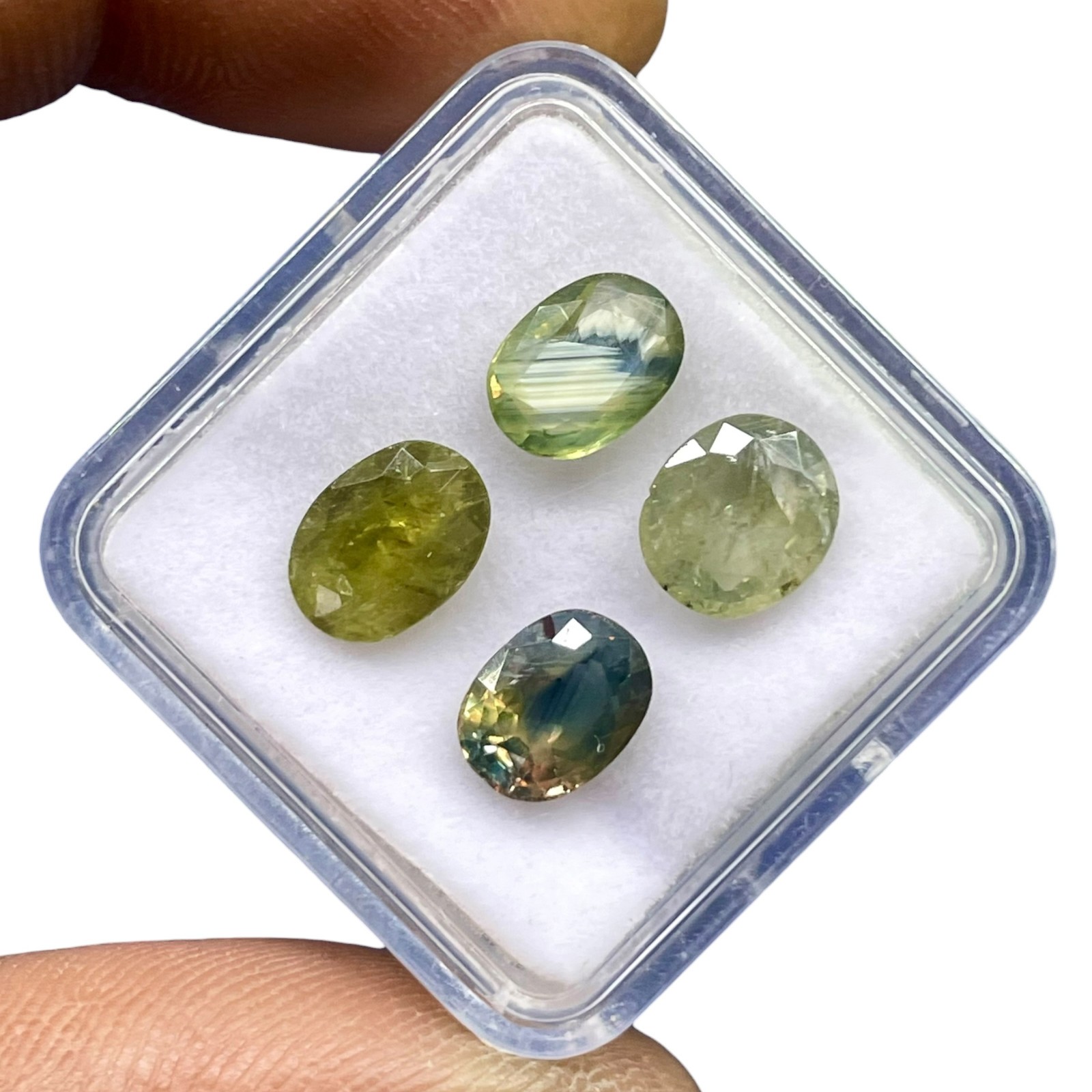 4 Pcs Natural Sapphires 8-8.7mm Oval Cut Multi Color Loose Untreated Gemstones