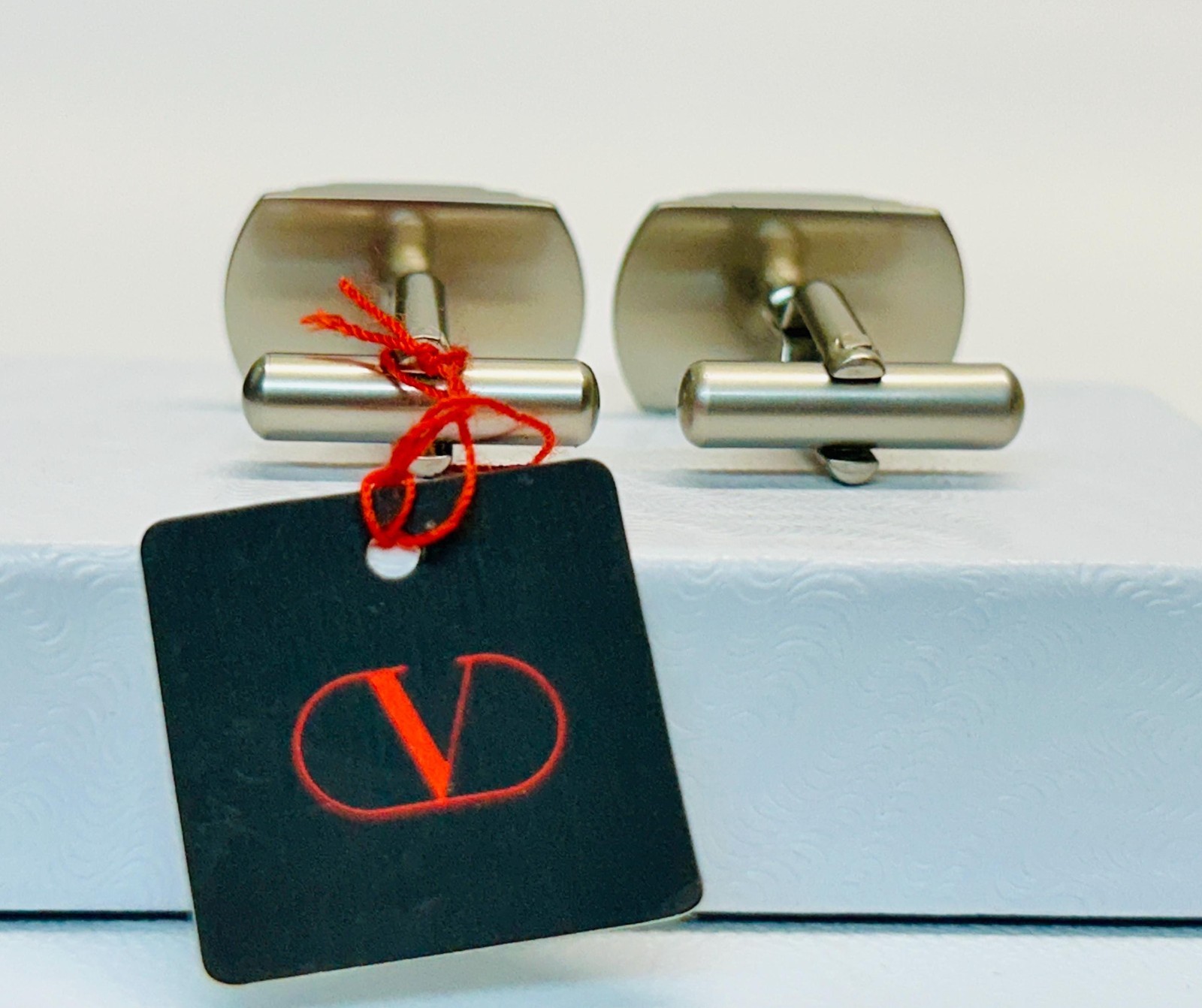 Valentino Cufflinks V Logo Authentic Designer Gift for Him