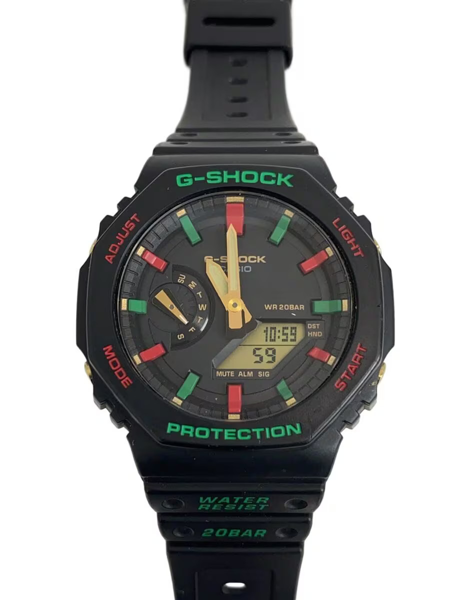 CASIO Quartz Watch G SHOCK Digital Analog Green Black GA 2100TH 1AJF