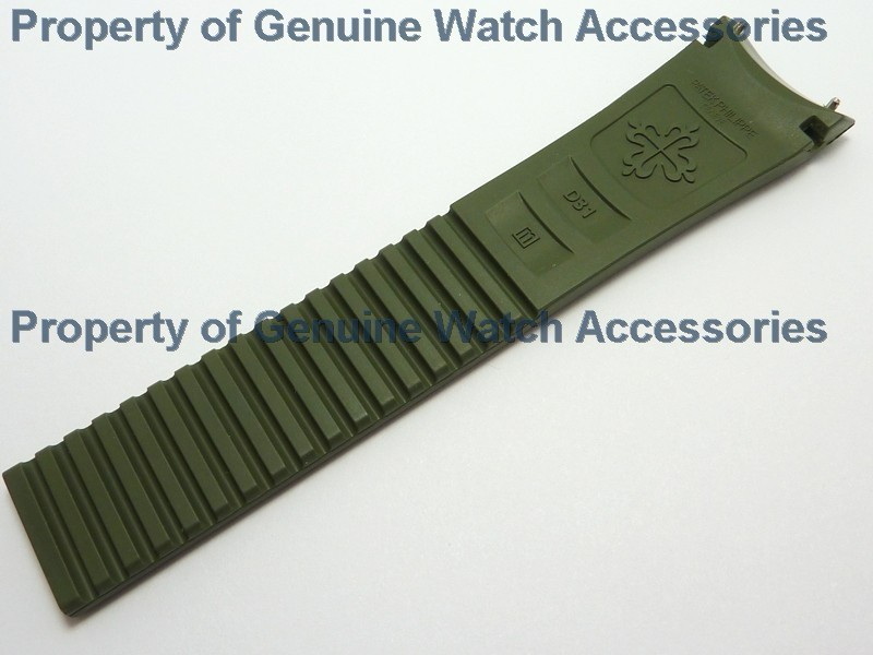 Patek Philippe Aquanaut 5164, 5164A Khaki Green (21mm X 18)Rubber Strap (D31)NEW