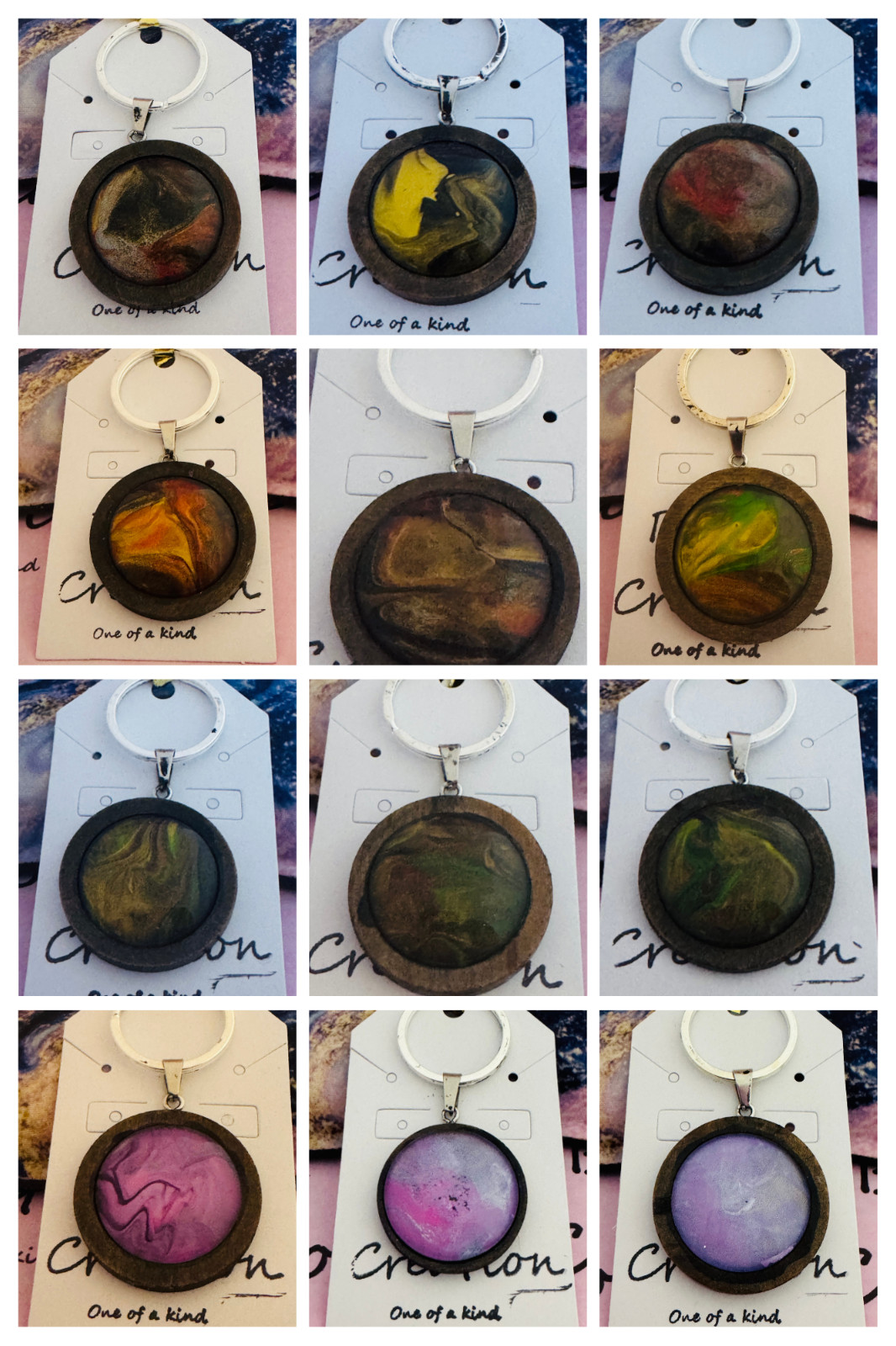 Cabochon Keychain One of a kind Hand-Painted by a local Ozark artist — Me
