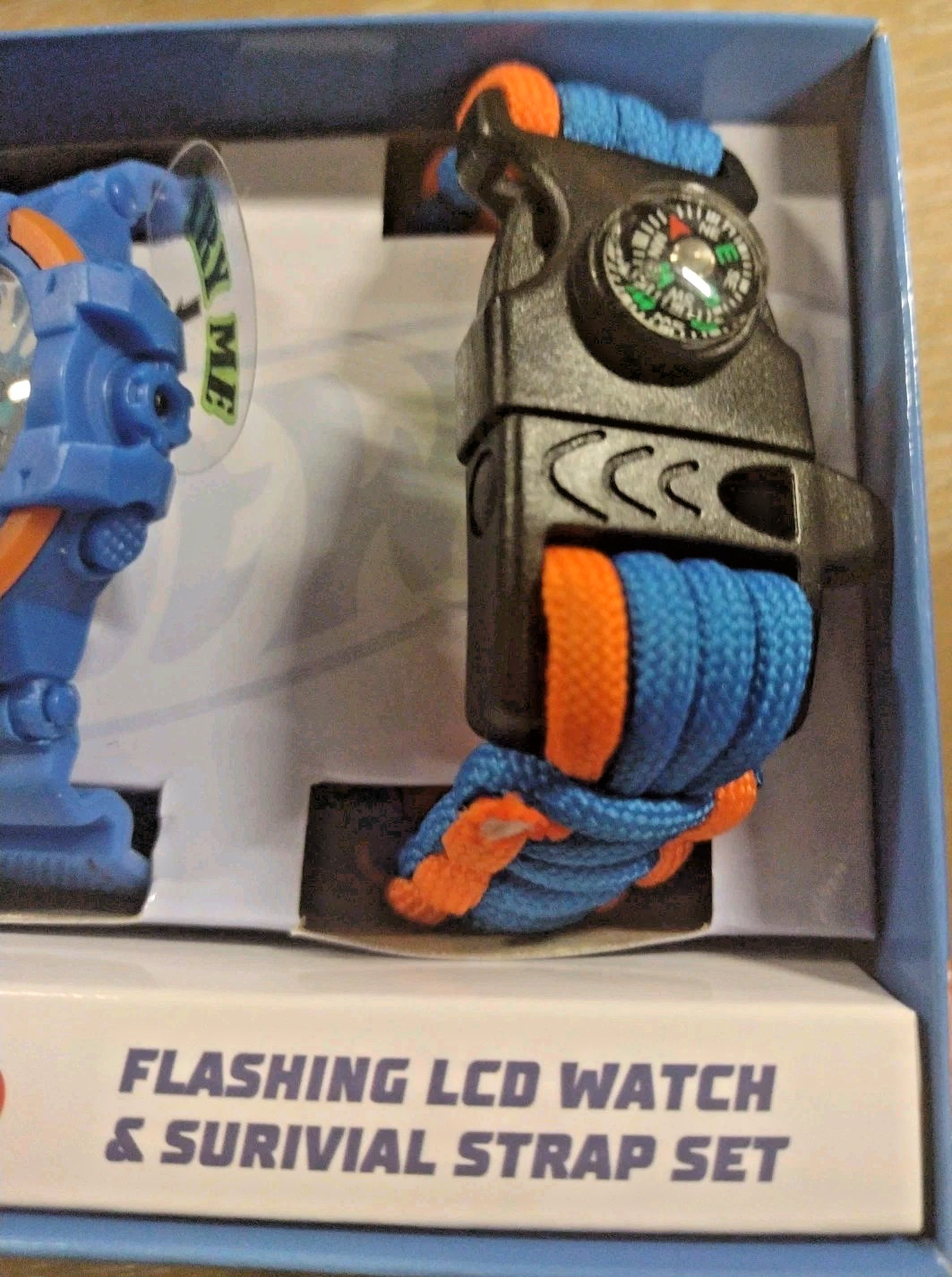 Flashing LCD Watch & Survival Strap Set Compass 2022 Mattel Hot Wheels Kids T13