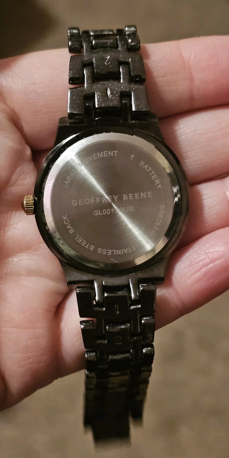 Ladies Geoffrey Beene Tortoise Shell Watch W/Mother of Pearl Face