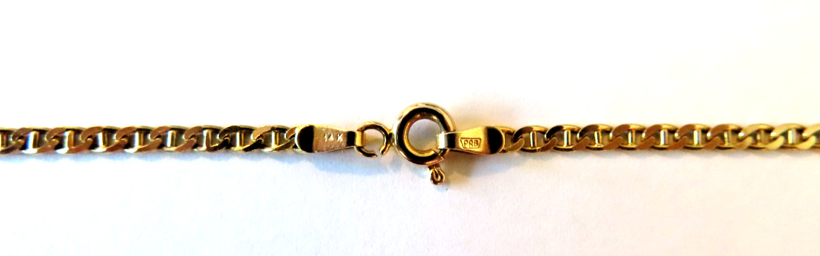 PRB Real Solid 14K Yellow Gold Thin Mariner Link Chain Necklace 24″LONG 2.5 mm