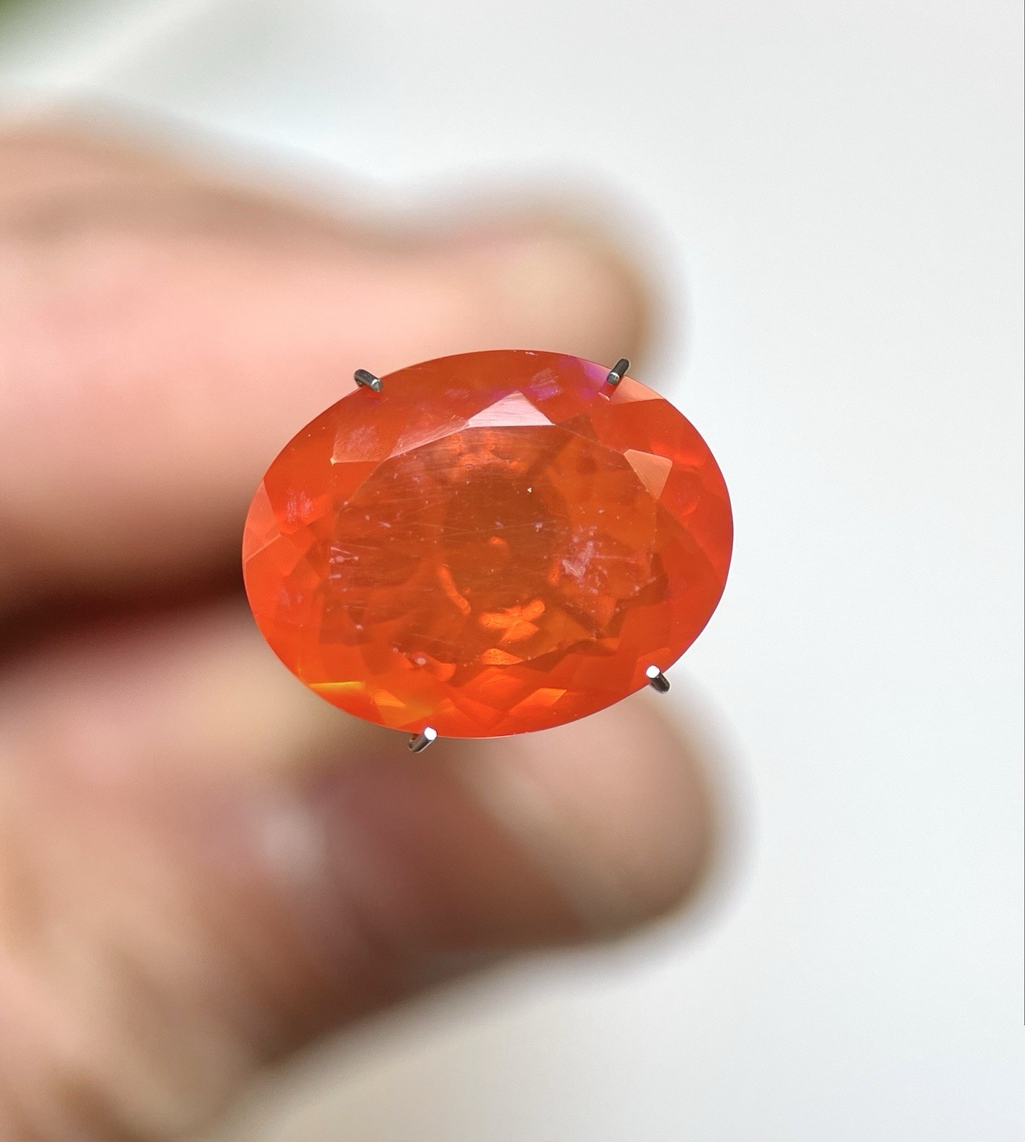 Natural Ethiopian Fire Opal Oval Orange With Play Of Color 7.03ct.