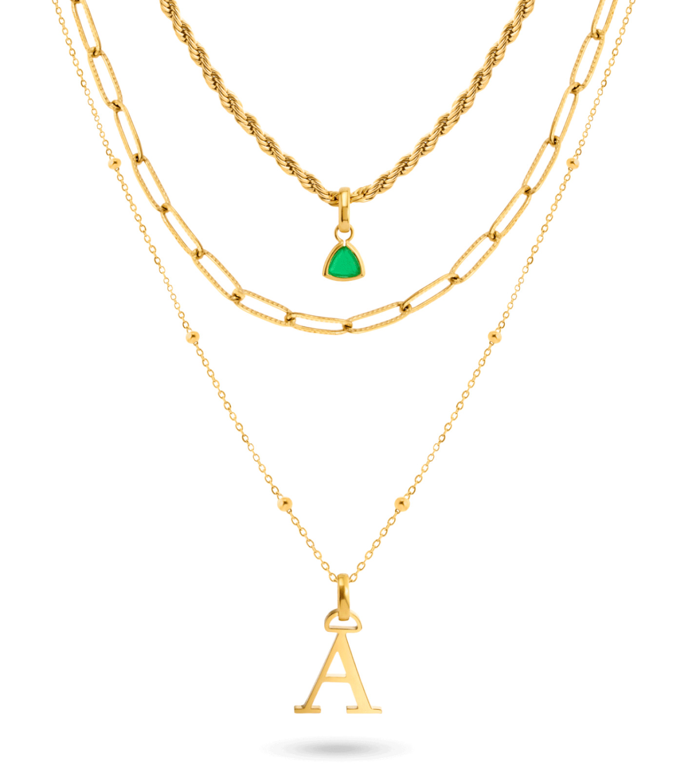 Dainty Layering Initial Necklaces for Women 14k Gold Plated Paperclip Chain NEC