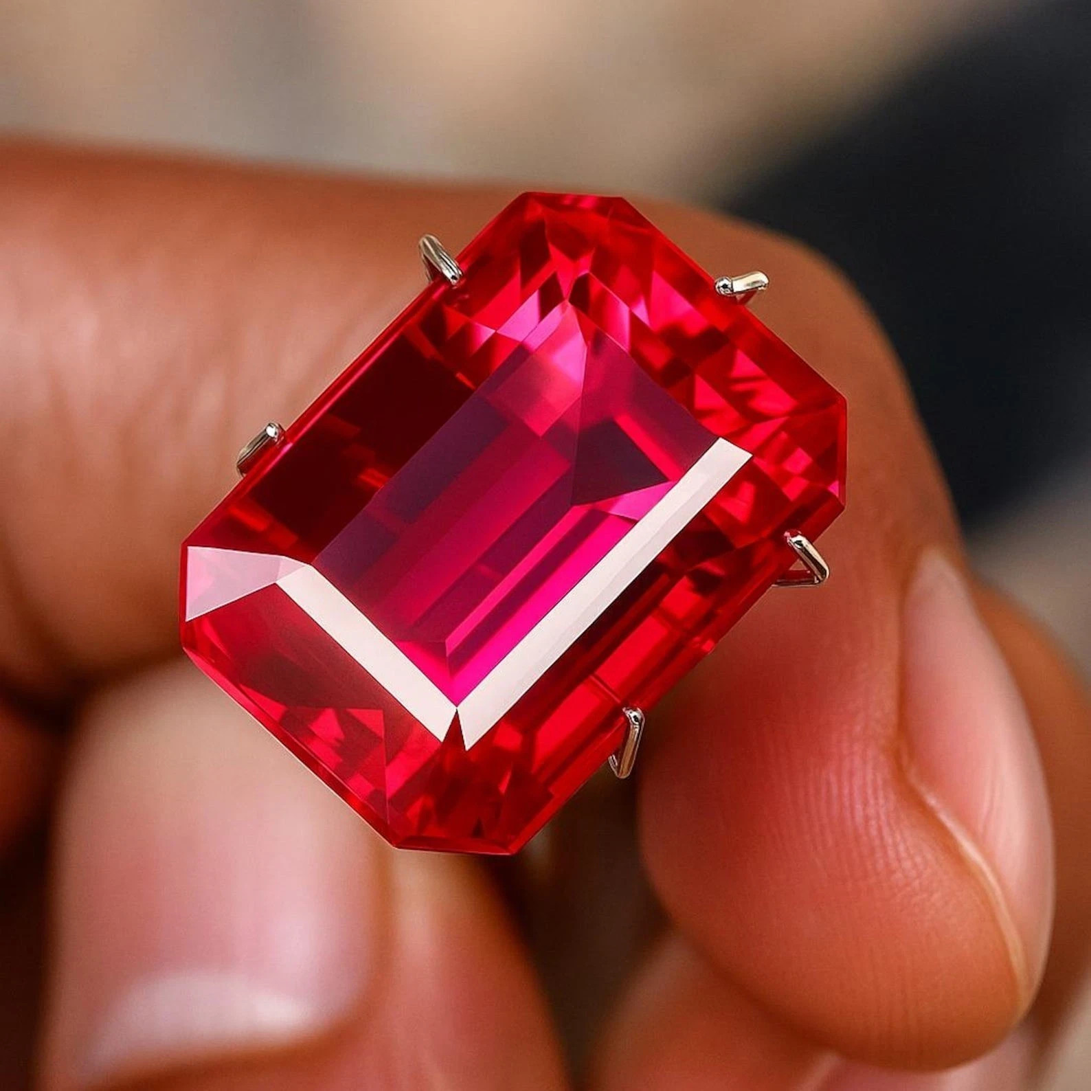 Natural Flawless Burmese Emerald Cut 10.20 Ct Red Ruby Certified Loose Gemstone