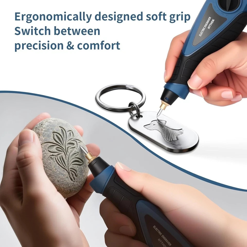 Engraver Pen, 25W 6 Speed Engraving Pen for Metal, Wood, Glass and Plastic, Han